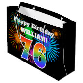 Grand Sac Cadeau Fun Fireworks + Rainbow Motif "76" Anniversaire # (Dos Angle)