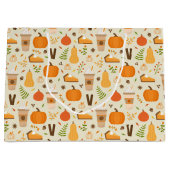 Grand Sac Cadeau Fun Orange Fall Motif (Devant)