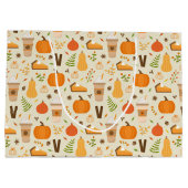 Grand Sac Cadeau Fun Orange Fall Motif (Dos)