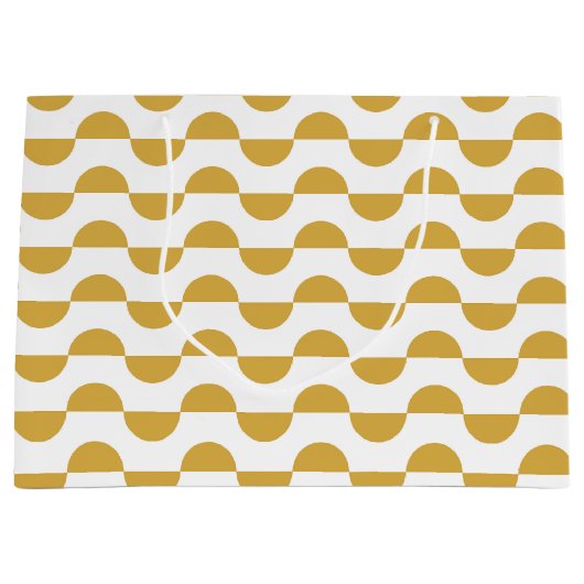 Grand Sac Cadeau Fun Retro Wavy Semi Cercle Jaune (Devant)