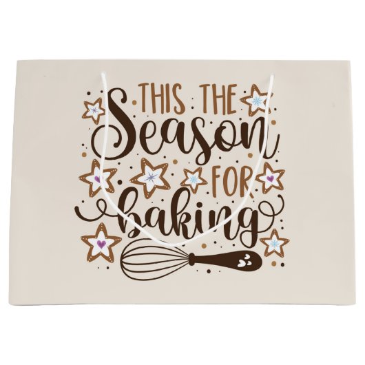 Grand Sac Cadeau Fun 'Tis Season for Baking Design (Devant)