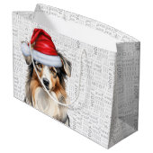 Grand Sac Cadeau Funky Australian Shepherd Christmas (Dos Angle)