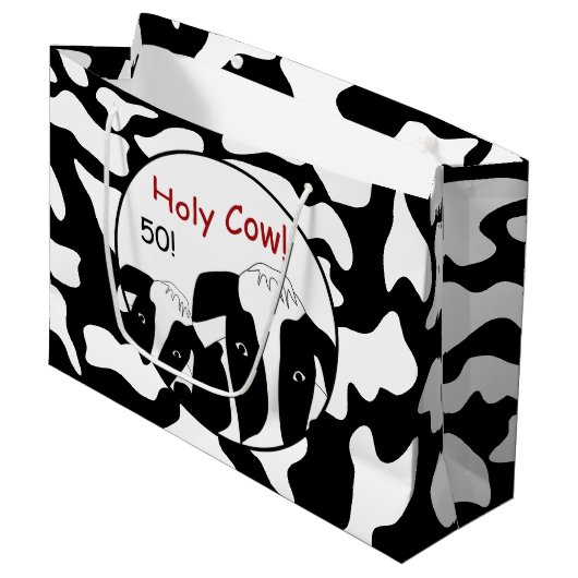 Grand Sac Cadeau Funky Holy Cow Anniversaire LGB (Devant Angle)