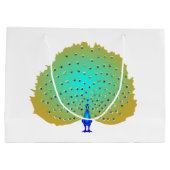 Grand Sac Cadeau funky Peacock coeurs design (Dos)