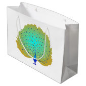 Grand Sac Cadeau funky Peacock coeurs design (Dos Angle)