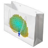 Grand Sac Cadeau funky Peacock coeurs design (Devant Angle)