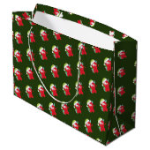 Grand Sac Cadeau Funky Red Christmas Monster Enfants Vacances (Dos Angle)