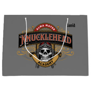 Grand Sac Cadeau Funky Vintage Knucklehead Academy Skull