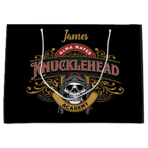 Grand Sac Cadeau Funky Vintage Knucklehead Academy Skull