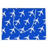 Grand Sac Cadeau Funky White Avion Pilote Flying Airways (Devant)