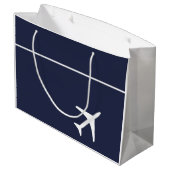 Grand Sac Cadeau Funky White Plane Avion Pilote (Dos Angle)