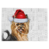 Grand Sac Cadeau Funny Christmas Biewer Terrier Woof (Dos)