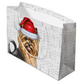 Grand Sac Cadeau Funny Christmas Biewer Terrier Woof (Dos Angle)