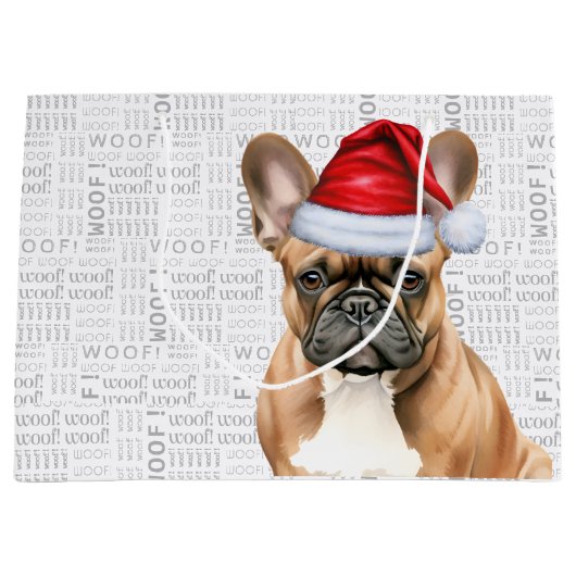 Grand Sac Cadeau Funny Christmas Dog Frenchie Lover Holiday (Devant)