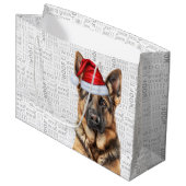 Grand Sac Cadeau Funny Christmas German Shepherd Dog Lover (Devant Angle)