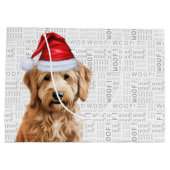 Grand Sac Cadeau Funny Christmas Goldendoodle Amoureux des chiens (Dos)