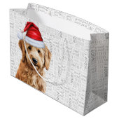 Grand Sac Cadeau Funny Christmas Goldendoodle Amoureux des chiens (Dos Angle)