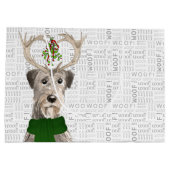 Grand Sac Cadeau Funny Christmas Irish Wolfhound Amoureux des chien (Dos)