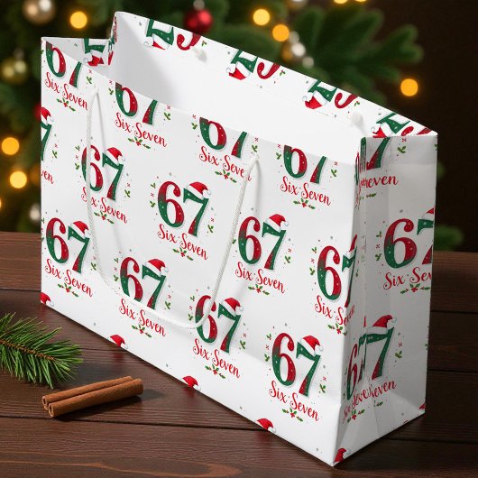Grand Sac Cadeau Funny Christmas Meme Six Seven 67 6 7 Holiday