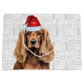 Grand Sac Cadeau Funny Christmas Santa Dog Cocker Spaniel Holiday (Devant)