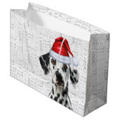 Grand Sac Cadeau Funny Dalmatian Christmas Dog Holiday (Devant Angle)