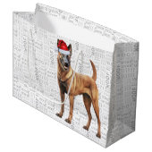 Grand Sac Cadeau Funny Noël Amoureux des chiens belge malinois (Devant Angle)