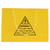 Grand Sac Cadeau Funny Party Yellow Caution Sign (Dos)