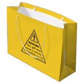 Grand Sac Cadeau Funny Party Yellow Caution Sign (Dos Angle)