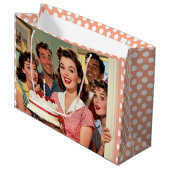 Grand Sac Cadeau Funny Retro Pop Art Birthday Party Surprise (Devant Angle)