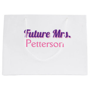 Grand Sac Cadeau Future Mme ajouter nom mariée mariage enterrement