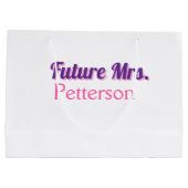 Grand Sac Cadeau Future Mme ajouter nom mariée mariage enterrement (Dos)