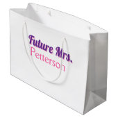 Grand Sac Cadeau Future Mme ajouter nom mariée mariage enterrement (Dos Angle)