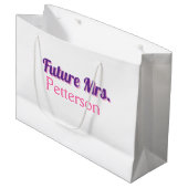 Grand Sac Cadeau Future Mme ajouter nom mariée mariage enterrement (Devant Angle)