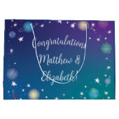 Grand Sac Cadeau Galaxie du Baby shower spatial (Dos)