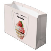 Grand Sac Cadeau Gâteau Cupcake Sucré Dessert Anniversaire (Dos Angle)