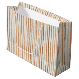 Grand Sac Cadeau Gâteau D'anniversaire Brun À Rayures Citron Crème