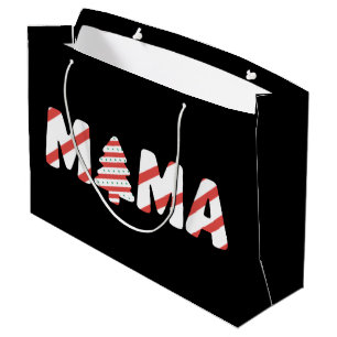 Grand Sac Cadeau Gâteau d'arbre de Noël tenue assortie pour fête de