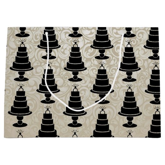 Grand Sac Cadeau Gâteau mariage (Devant)