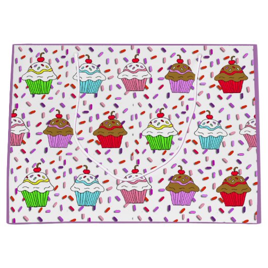 Grand Sac Cadeau Gâteaux mignons et arroses de bonbons (Devant)