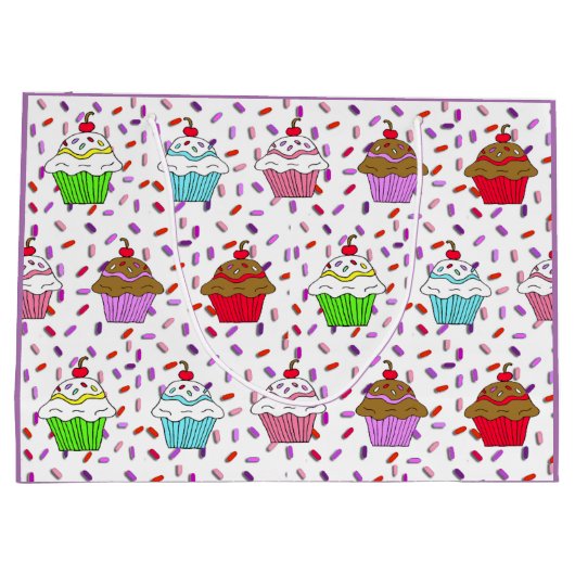 Grand Sac Cadeau Gâteaux mignons et arroses de bonbons (Dos)