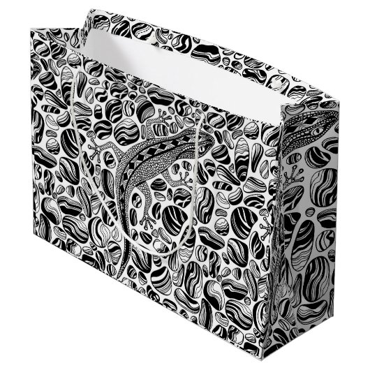 Grand Sac Cadeau Gecko et galets (Dos Angle)