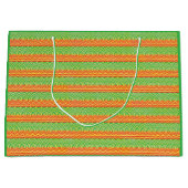 Grand Sac Cadeau Geometric Tribal Retro Mid-Century Modern Pattern (Devant)