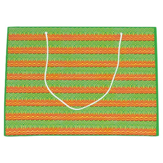 Grand Sac Cadeau Geometric Tribal Retro Mid-Century Modern Pattern (Devant)