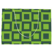 Grand Sac Cadeau Géométrique Carré verte (Dos)