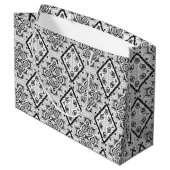 Grand Sac Cadeau Géométrique, motif, noir et blanc (Dos Angle)