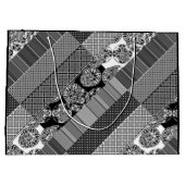 Grand Sac Cadeau Géométrique, Motif, noir et blanc (Dos)