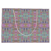 Grand Sac Cadeau Géométrique vert violet rose (Dos)