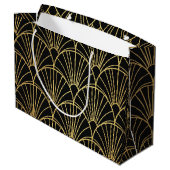Grand Sac Cadeau Gift Bags Gold Geometric and Art Deco Patterned (Dos Angle)