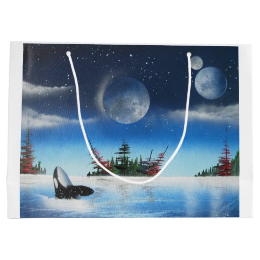 Grand Sac Cadeau Giftbag de Baleines en voie de ponte (Dos)