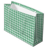 Grand Sac Cadeau Gingham vert menthe  (Devant Angle)